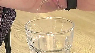 Slut Sucking My Cock and Licking My Ass, Pissing in a Glass and Cum Swallow