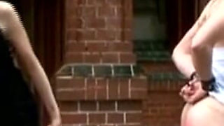 Sexy blonde humiliating pussy, pinching ass, whipping in bondage