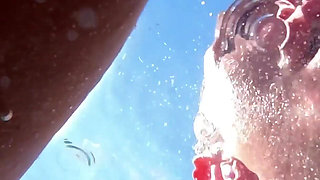 Hot Lesbian Interracial Fun in the Pool