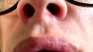 Tattood shemale tranny plays with ass during masturbation