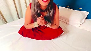 Young Indian Girl Gets Deep Blowjob and Hard Fuck from Bad Santa - Mahi 2224 Homemade Sex