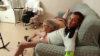 Neighbor Swallows Cum After a Gentle Blowjob