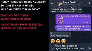 MMF Threesome with Cuckold Desire - Amateur Italian Wife Shared with Big Cock Fan