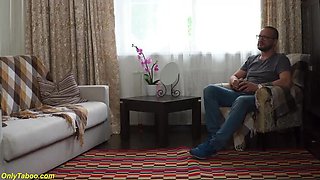 Stepdad Cuckold Watches Lesbian Clan Therapy with Loren Strawberry - Amateur Homemade Taboo Teen Fingering