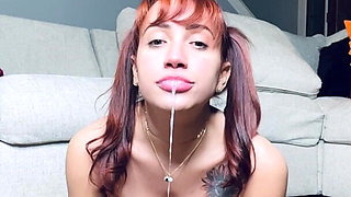 Tiny Slut Takes Huge Dildo and Fist Before Squirting Like a Little Whore