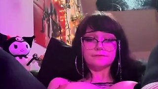 Big boobs camgirl rides her toy on webcam