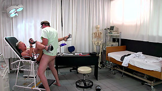 Blonde MILF Double Penetration Doctor Exam Fuck