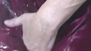 Finger Fucking Wet in the Shower Wearing a Silk Nightie