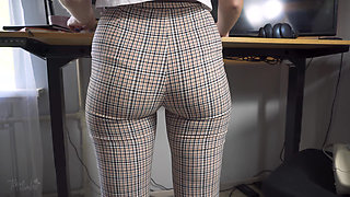 Office Girl Teases Ass in Full Back Panties