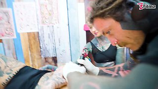 Inked Lovers Big Dick Foursome Merry's Tattooed Adventure