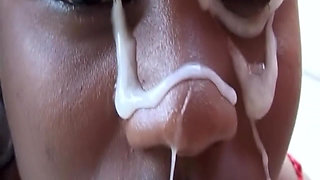 Mature MILF Takes Huge Facial with Cum Dripping Everywhere