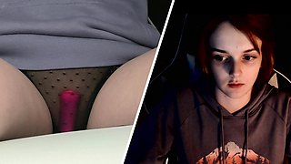 Amateur redhead poses and masturbates with toys