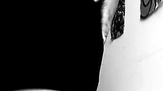 Silent Cinema and Black and White Vintage Girl Seducing You with Stockings, Dress and Heels