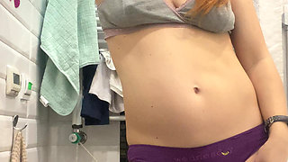 Strong Girl Showing Her Muscles and Flashing Ass, Tits and Pussy