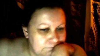 Big-tit Russian BBW Mom Plays on Skype