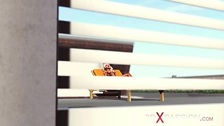 3DXPASSION - Outdoor warm fucky-fucky. Xxl black man rod penetrates stiff a uber-sexy ash-blonde in the island