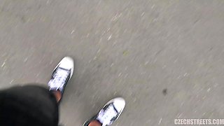 Czech Streets 111 Mrs Irena loves money and cocks