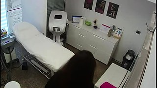 Laser hair removal treatment for sexy milf on hidden cam