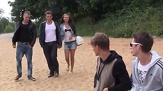 Real outdoor porn video with hot  college girls