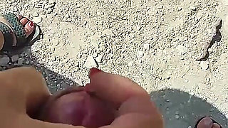 French MILF Blowjob Amateur on Nude Beach Public in Greece to Stranger with Cumshot - Misscreamy