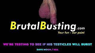Testicular Test! We're Testing to See if His Balls Will Burst with Iron Shoes and Tennis Balls. Crazy Damage to His Ugly Body