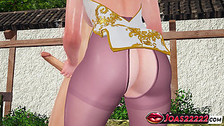 Elf Syndra in Nylon 3D Animation - Enjoy Frenulum Licking for Big Dick, Standing Handjob Stroking and Deepthroat