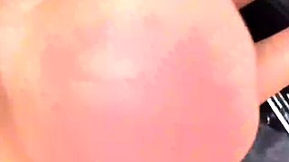 Hottest bang-out in car with big lollipop destroying