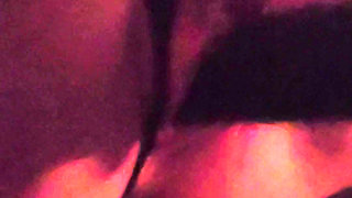 Musclemommy is so horny that she fucks it in a thong and cums